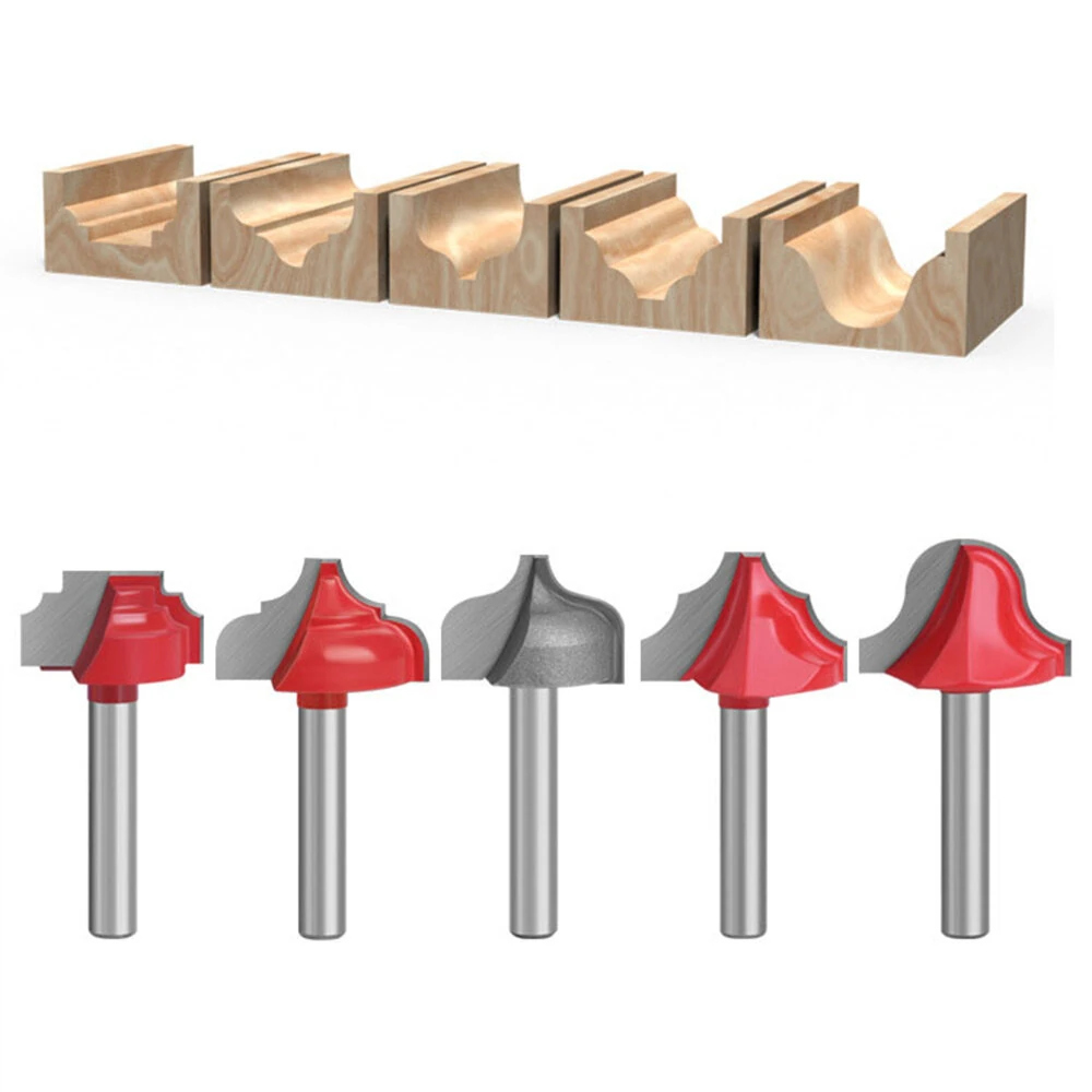 5PCS 6mm Shank Router Bits - Tungsten Carbide Cutter with Rust Resistant Coating
