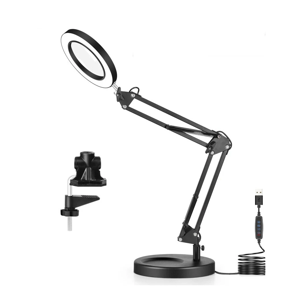 5X LED Magnifying Lamp - 64 Adjustable Lights for Reading, Crafts & Soldering