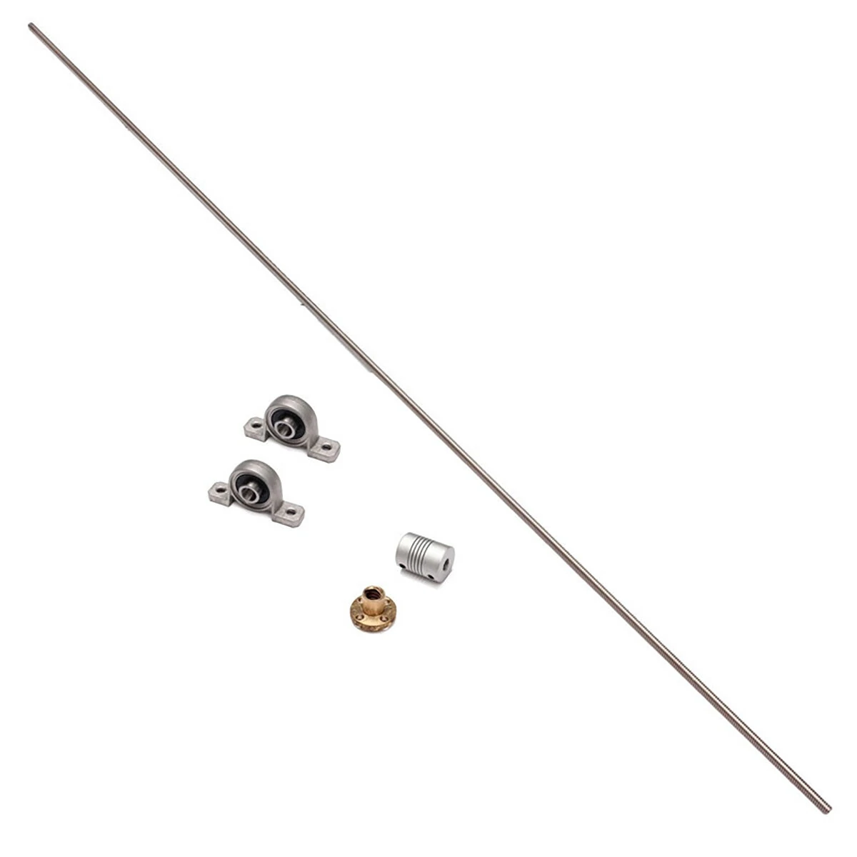 Machifit T8 100-1000mm Stainless Steel Lead Screw | with Coupling & Support