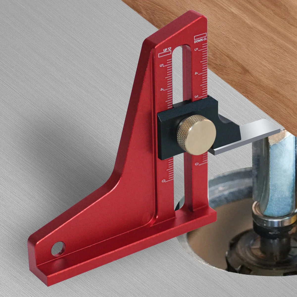 Woodworking Depth Gauge - 0-50mm Dual Scale Precision Tool for Router & Table Saw Setup