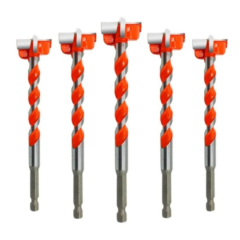 5PCS Carbide Hinge Boring Forstner Drill Bits - Hex Shank for Wood & Locks