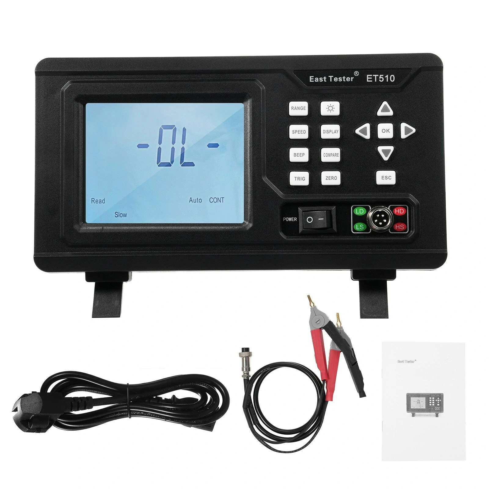 East Tester ET510 Portable DC Low Resistance Tester | Fast/Slow Speed | Multiple Trigger Modes
