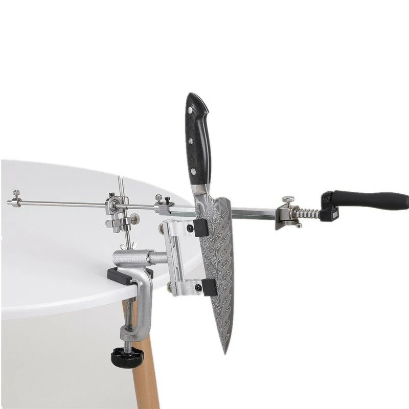 RX-009 Professional Knife Sharpener | 4 Whetstones & Dual Clamps | 360° Rotation Fixed-Angle Kit