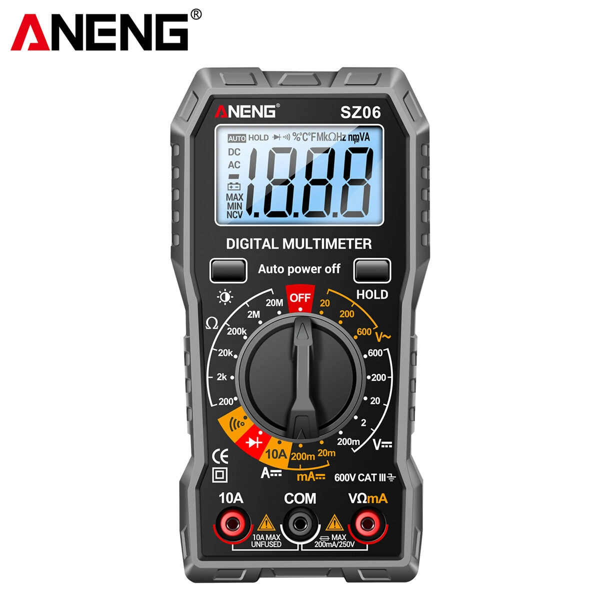 ANENG M113 True RMS Digital Multimeter - AC/DC Voltage Current Tester | Backlit LCD & Auto Shutdown