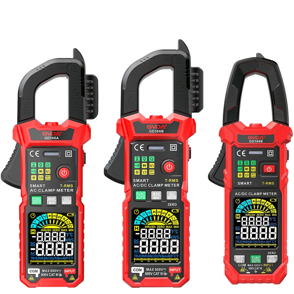 GVDA Digital Clamp Meter Multimeter - True RMS Auto Range NCV AC DC Voltage