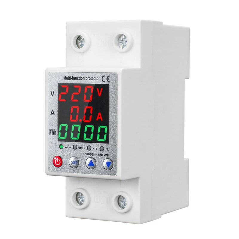Digital 3-Phase Circuit Breaker 63A - Auto-Reclosing Switch & Adjustable Voltage