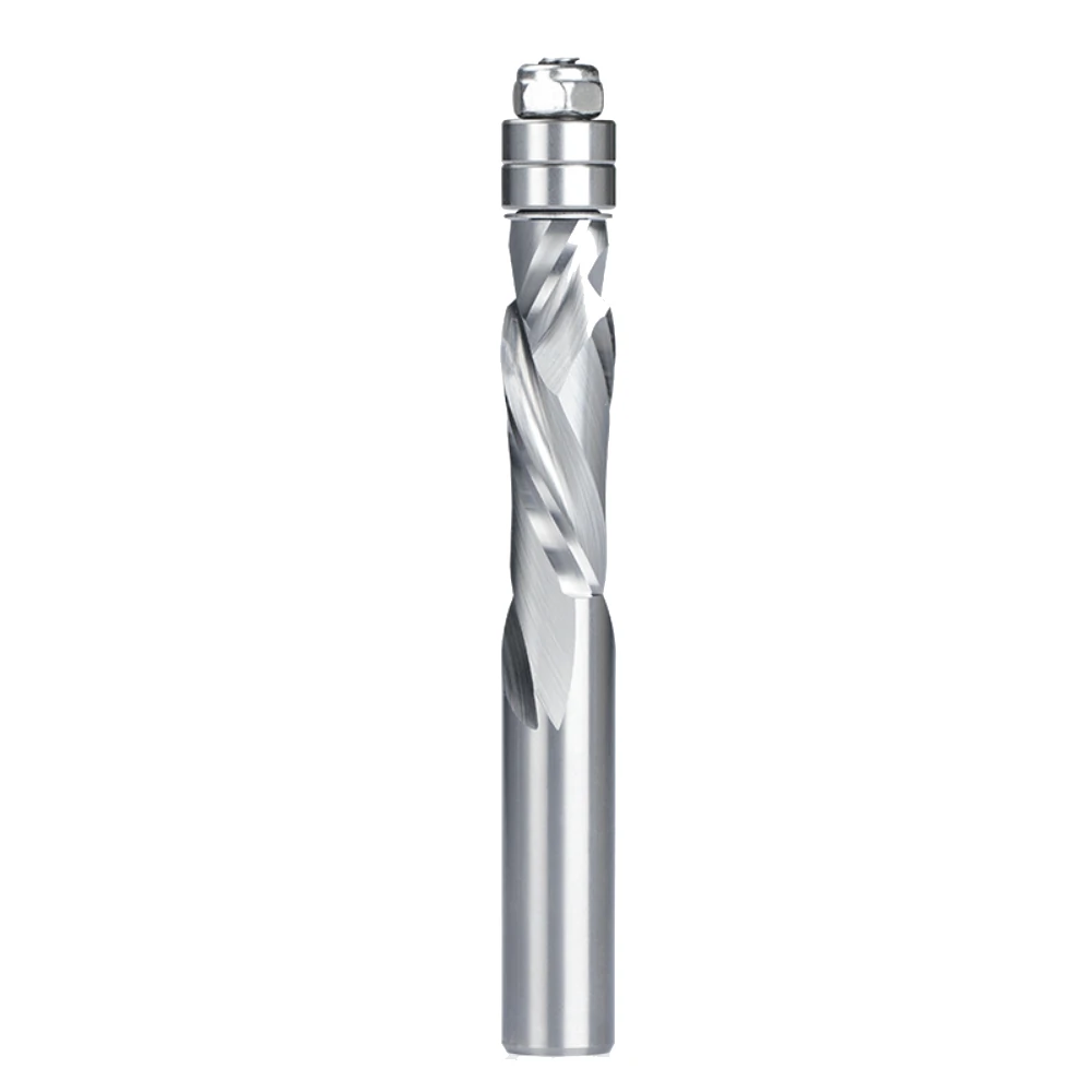 Carbide Spiral Router Bit - 6.35/12.7mm Shank with Double Bearings | CNC Wood Trimming
