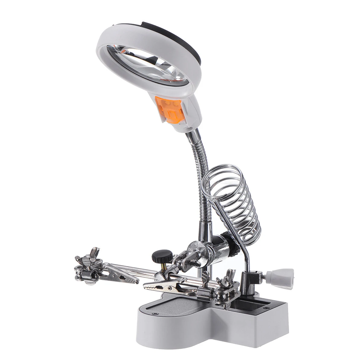 4.5x-11x LED Magnifier Desk Lamp - Clamp-On Desktop Light for Repair & Soldering