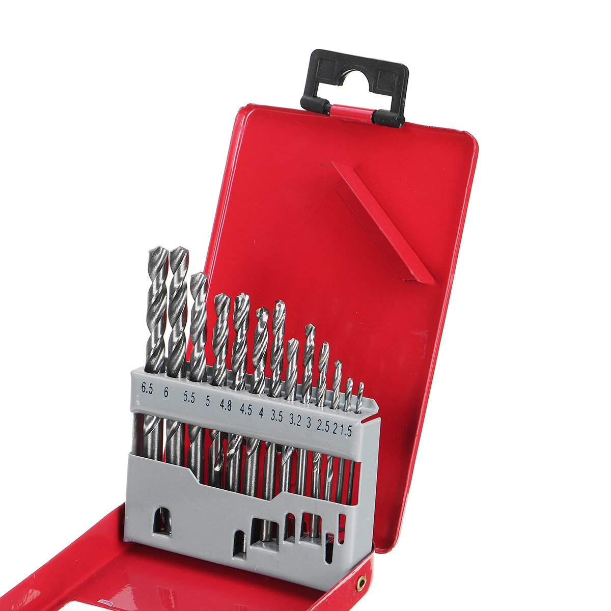 HSS Straight Shank Twist Drill Bit Set - 13PCS Fully Ground with Metal Case