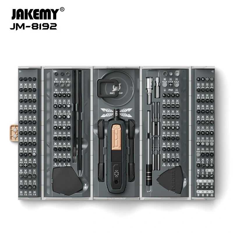 JM-8192 180-in-1 Precision Screwdriver Set | Chrome Vanadium Bits & Extractors | Phone Repair & DIY Tools