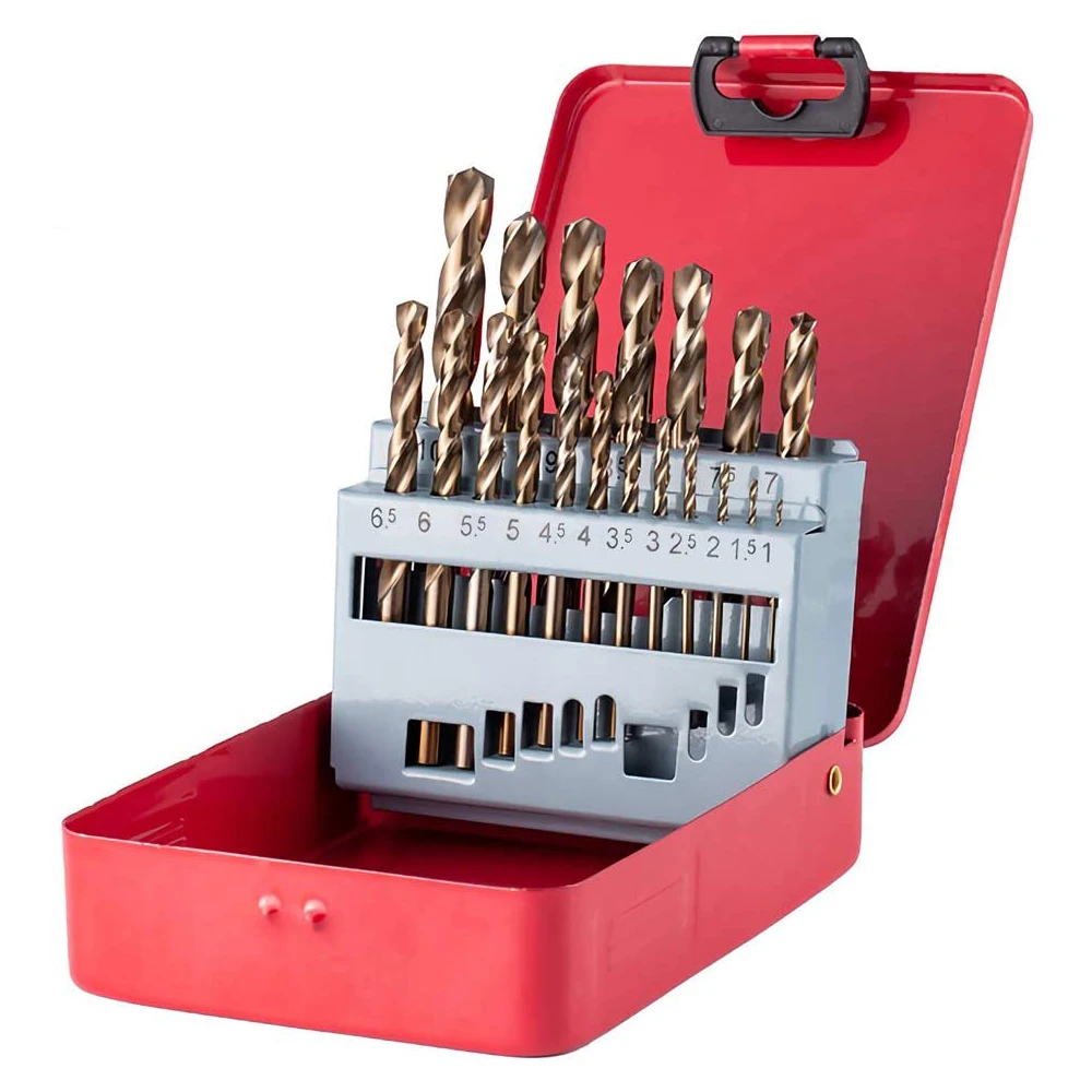 Drillpro M35 Cobalt Drill Bit Set | HSS-Co Jobber Length for Metal & Wood