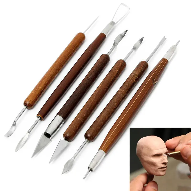 6pcs Polymer Clay Tools - Assorted Sculpting & Carving Set for Pottery Ceramics Craft