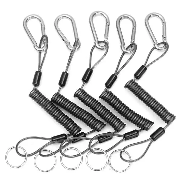5Pcs 26cm Steel Plier Coil Lanyard | Retracting Tether for Secure Grip