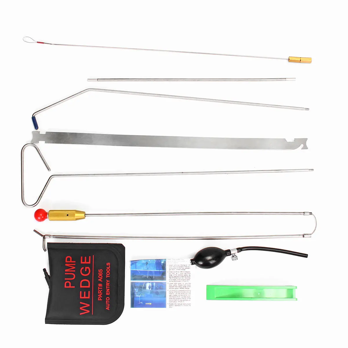 Universal Car Door Lockout Tool Kit - 9pcs Emergency Unlock Key Set with Air Pump