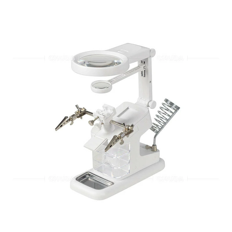 Multifunctional Welding Helping Hand | LED Magnifier & Soldering Iron Stand Tool