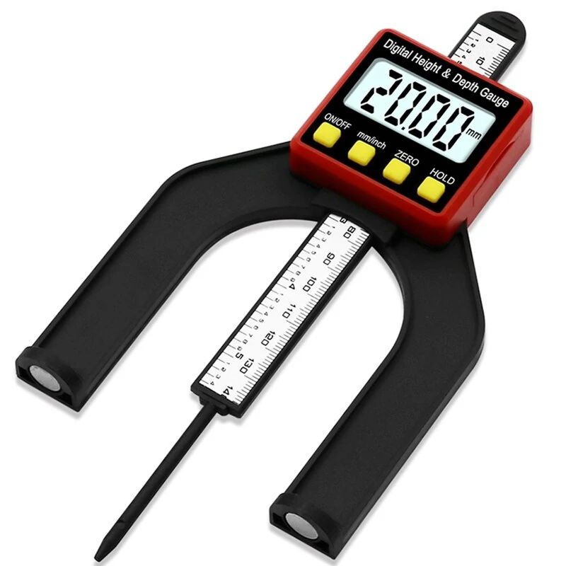 Digital Depth Gauge 0-80mm | 0.01mm LCD Altimeter - Woodworking Ruler & Caliper