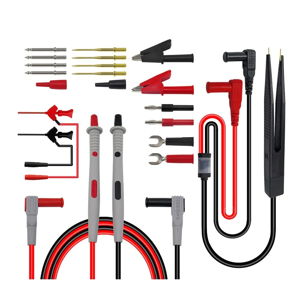 Cleqee P1503E Multimeter Test Leads Kit | With Tweezers & Banana Plug Cable