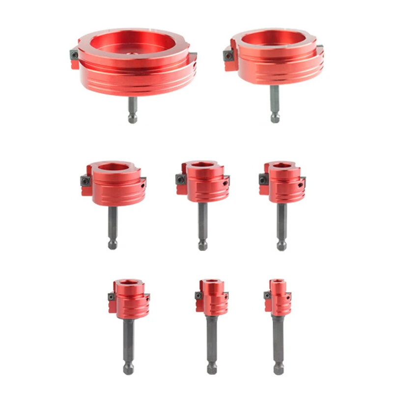 8Pcs PVC Water Line Reamer Set - Tungsten Carbide Blades, Aluminum Body, SCH 40