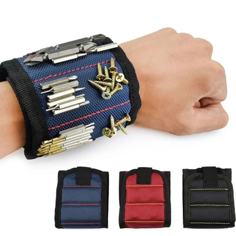 Strong Magnetic Wristband - Adjustable Tool for Screws Nails Bolts & Bits