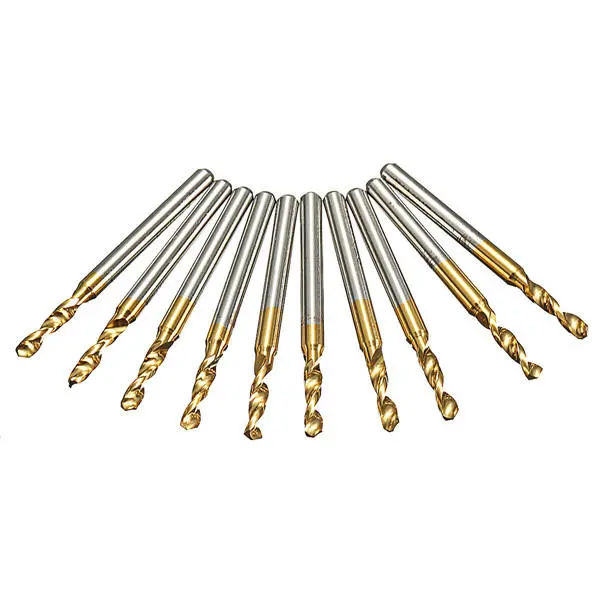 10pcs 3.175mm Shank 2.5mm HSS Titanium Coated PCB Drill Bits Model XYZ