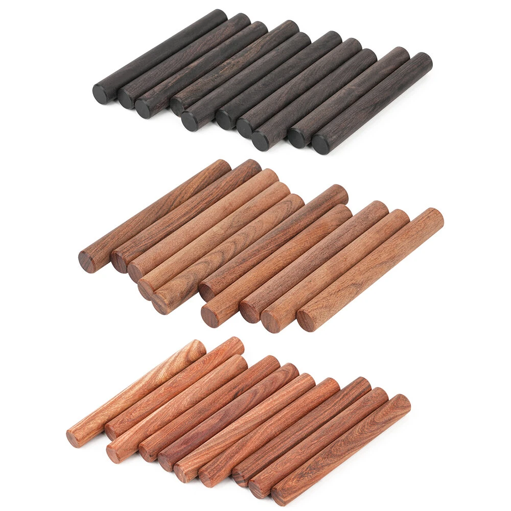 Rosewood Round Dowel Rods 10PCS - 8/10/12mm x 100mm for Woodworking DIY
