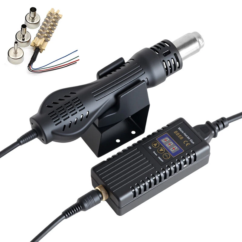 8858 Digital Soldering Station | Hot Air Gun & Rework Station | Portable BGA Desoldering