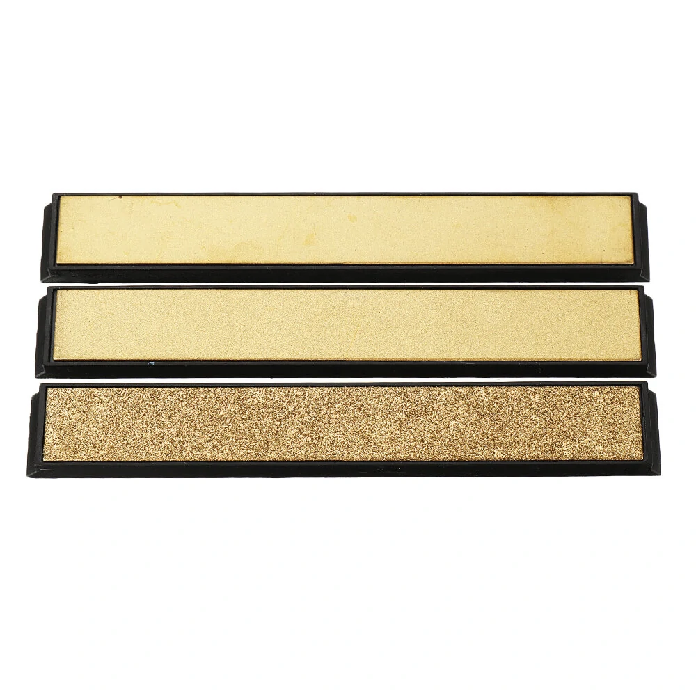 Drillpro 3Pcs Titanium Diamond Knife Sharpener - 80/600/1000 Grit Whetstone with Base