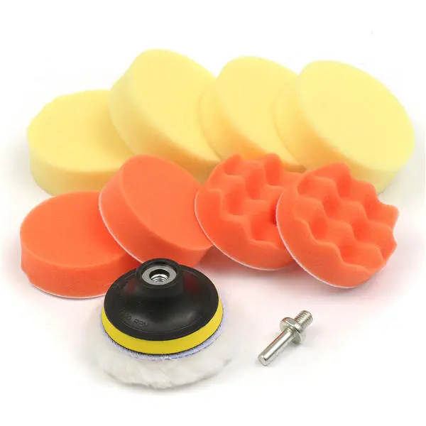 6pcs 3 Inch Polishing & Waxing Pads - Drill Adapter Buffer Pad Kit