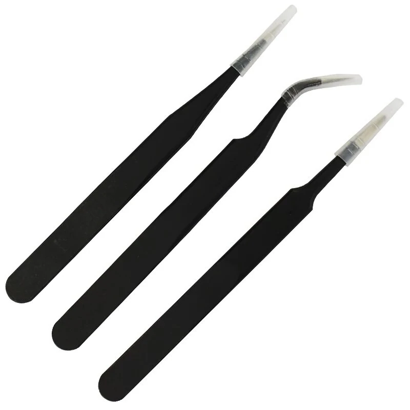 LAOA 3 in 1 Stainless Steel Tweezers Set | Point, Curved & Precision Soldering Tools