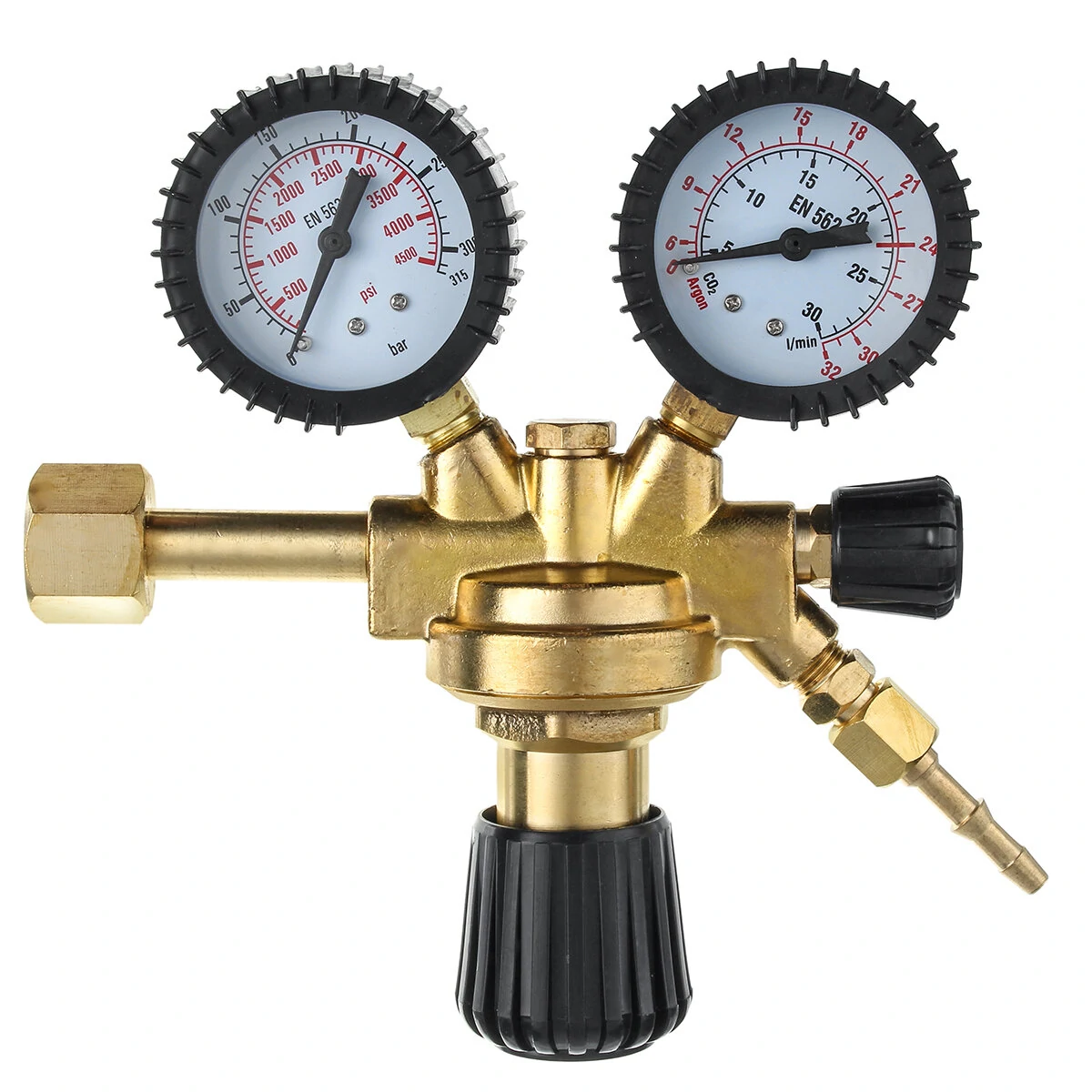 CO2 Argon Regulator - 2 Gauge 200 BAR Welding Gas Reducer for MIG Welder Bottle