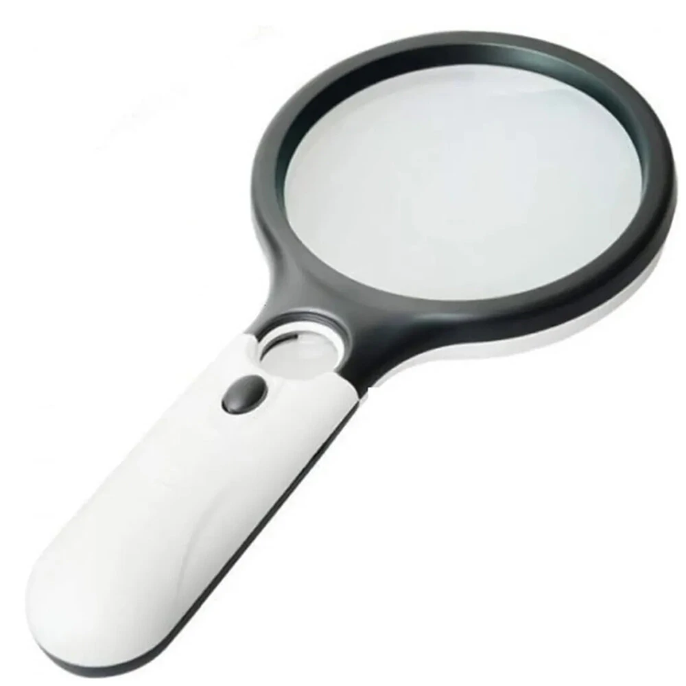 3X 45X Mini Handheld Magnifier with 3 LED Lights | 75MM & 22MM Dual Lens | Brightness Adjustable for Reading & Jewelry