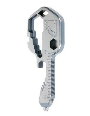Multi-Tool Key Pendant - 12-in-1 Adjustable Wrench Set with Measuring Gear Clips