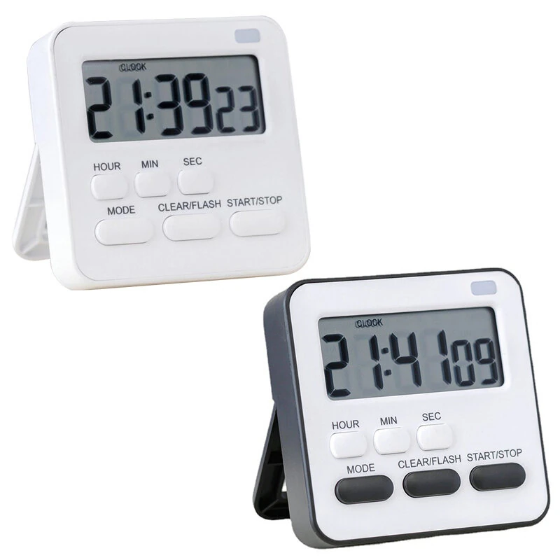 LED Digital Kitchen Timer - 24-Hour Countdown, Dual Alarm, Magnetic Base