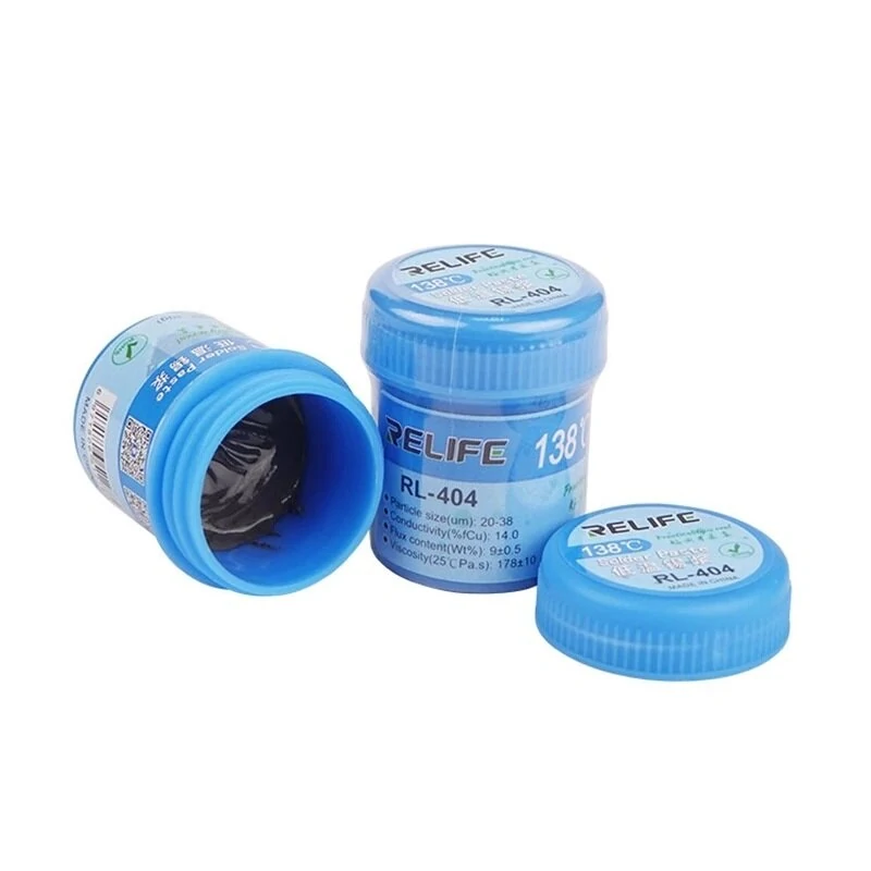 RELIFE RL-404 Lead-free Solder Paste | Low Temp 138°C for Phone PCB BGA/SMD Repair