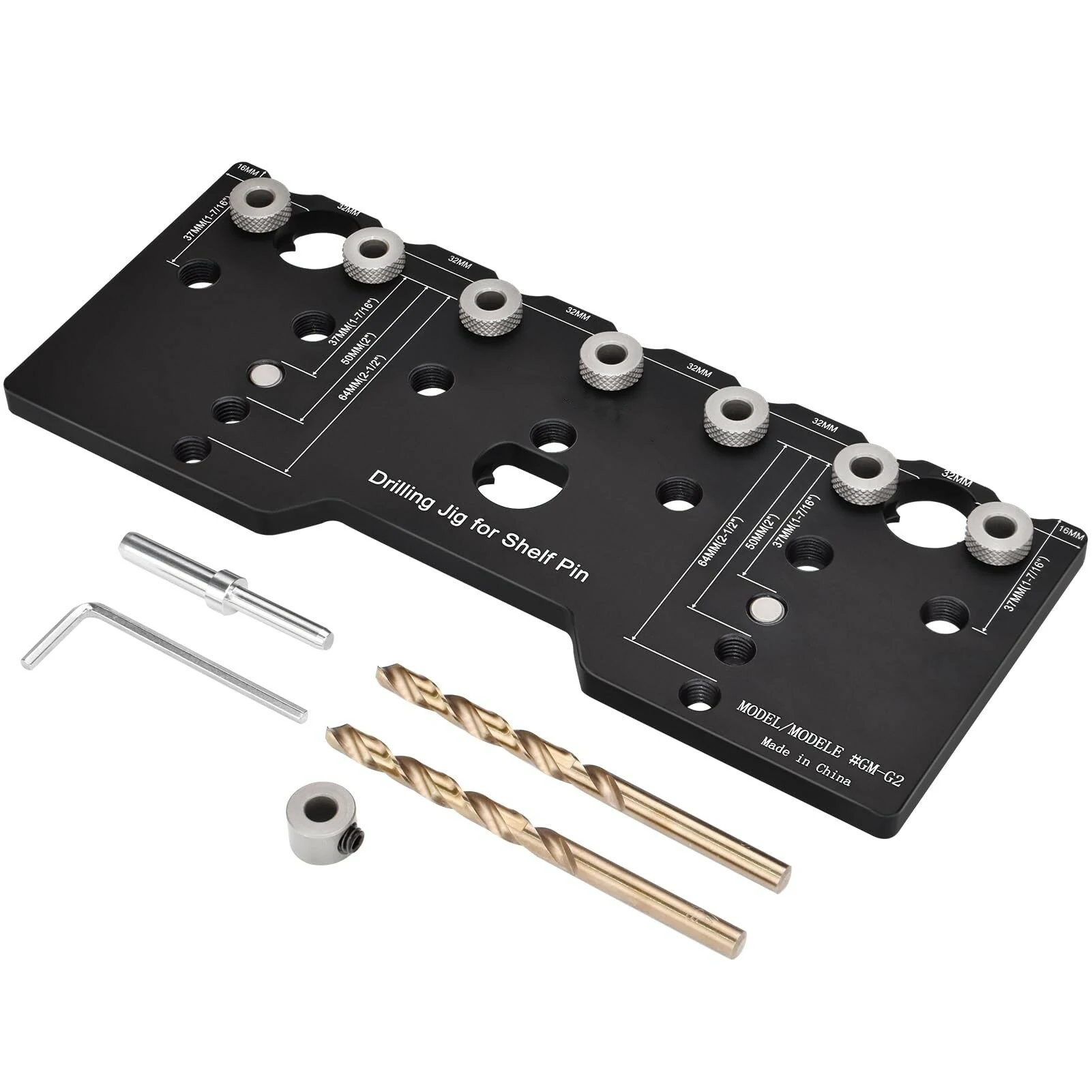 Kreg Adjustable Shelf Pin Jig - Aluminum Alloy with 5mm Drill Bit & Guide