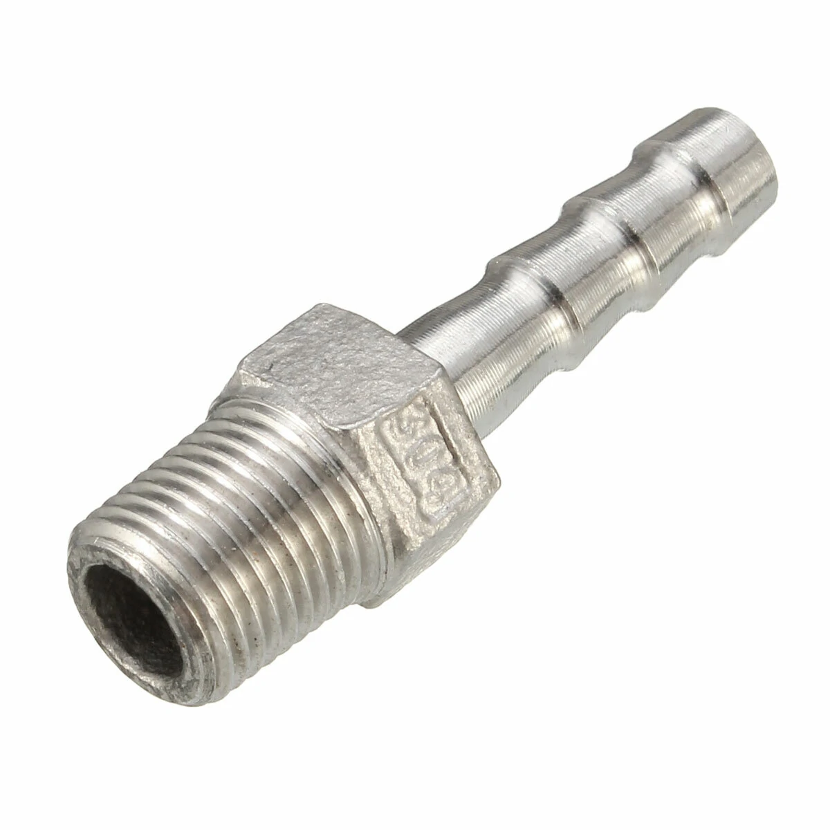 Stainless Steel Hose Barb Connector - 1/8 Inch BSPT Thread Pipe Adapter