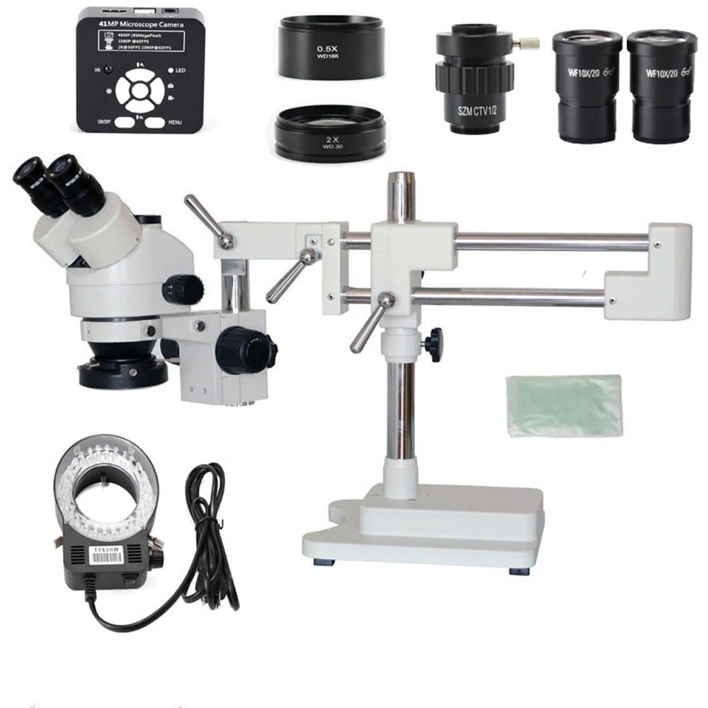 AmScope 3.5X-90X Zoom Trinocular Stereo Microscope | 41MP Camera | PCB Repair