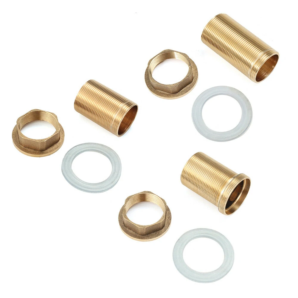Kitchen Basin Mixer Tap Repair Kit - Faucet Threaded Brass Tube & Nut Parts