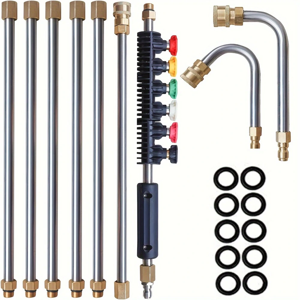 Karcher 16PCS High-Pressure Water Gun Set - 4000psi with Extended Rods & 5 Nozzles