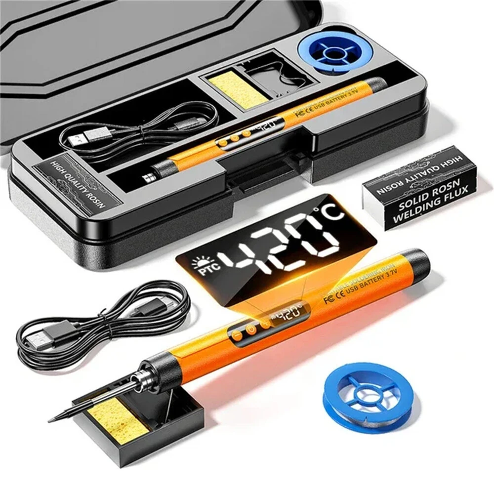 Mini USB-C Cordless Soldering Iron Set - 5V 8W Adjustable Temperature | Electric