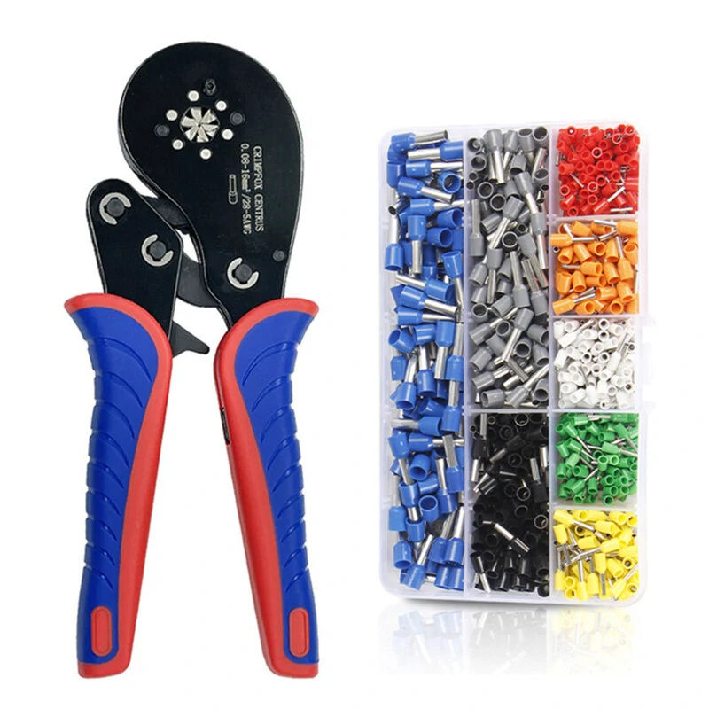 Ratchet Ferrule Crimping Tool Kit - 0.08-16mm² Crimper with 800PCS Terminals