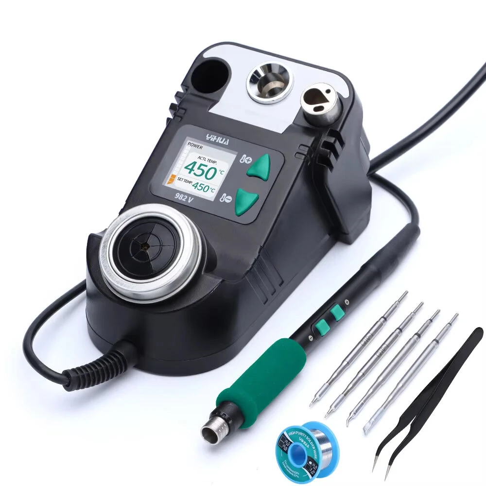 YIHUA 982-V Solder Station | Fast Heating C245 Iron | Compact Tip & Easy Core Replacement