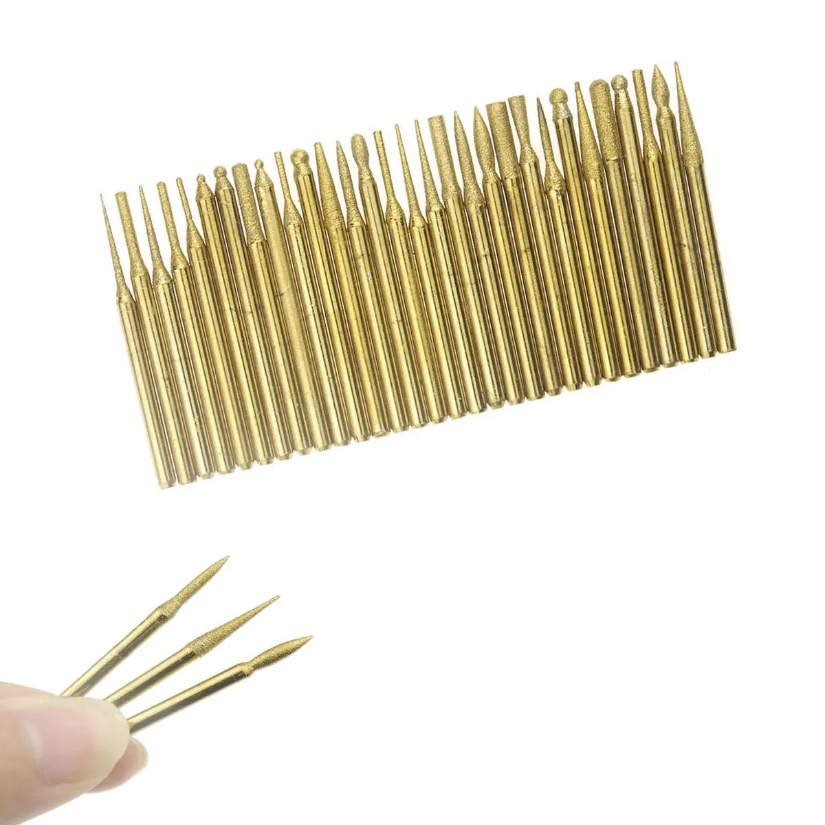 Titanium Diamond Grinding Head - 30pcs 3mm Drill Bits for Rotary Tool