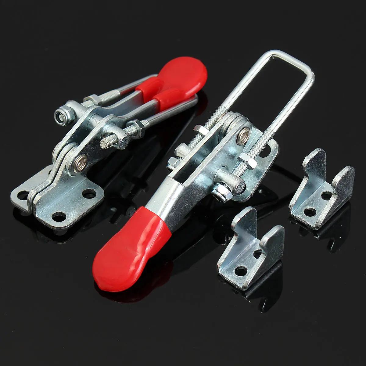 2Pcs Spring Loaded Toggle Latch - Galvanized Iron Hasp for Case Box Chest Trunk