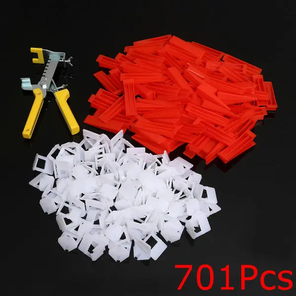 Tile Leveling System Kit - 500 Clips + 200 Wedges + Pliers