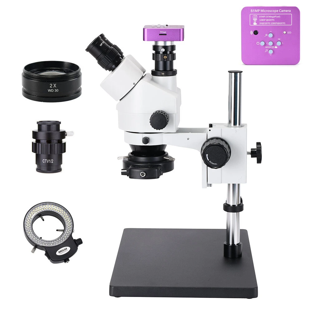 HAYEAR 51MP USB Microscope Camera - 3.5X-90X Soldering & PCB Repair Kit | HDMI Digital Microscope