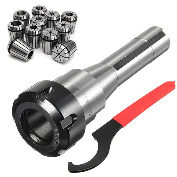 ER32 Spring Collets Set - 11pcs with R8-ER32 Chuck Holder for CNC Milling & Lathe