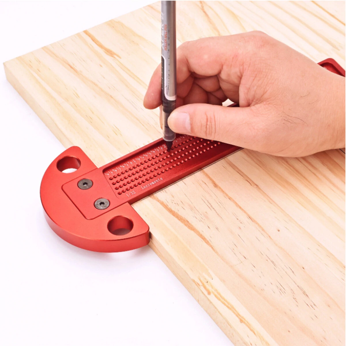 T-Square Ruler - Anodized Aluminum Alloy - 1/32 Inch Precision for Woodworking