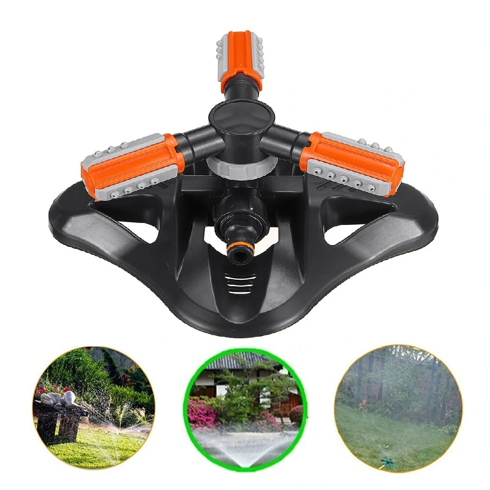 Three-Prong Rotating Sprinkler | Automatic Irrigation with Disc Base