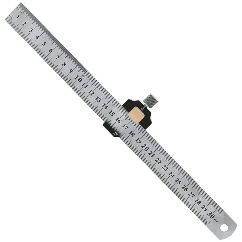 Combination Square - Adjustable Steel Ruler with 45/90 Degree Angle Gauge
